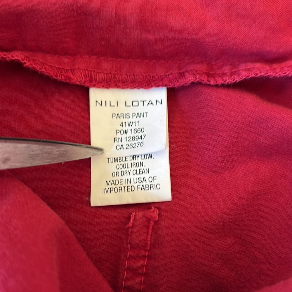 Nili Lotan Paris Pant Red Size 6 EUC - Picture 6 of 8